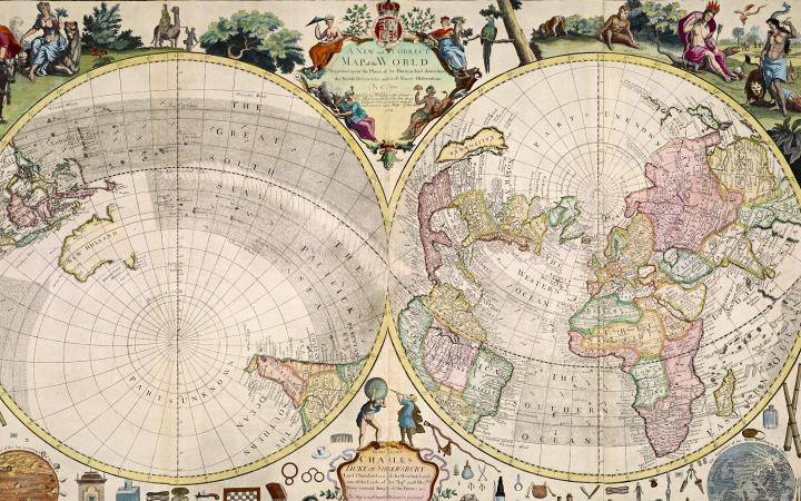 Так англичане представляли себе «систему мира» (карта, изданная в Лондоне в 1714 году). 