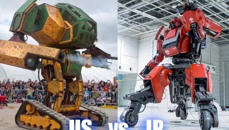 (Видео) В Японии прошла битва боевых человекоподобных роботов